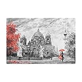 Alfombrilla Escurreplatos Vista De La Calle Berlín Alfombrilla De Secado Antideslizante Esteras De Secado para Cocina Multiusos Alfombra De Cocina para Tazas Taza Fregadero 41X46Cm