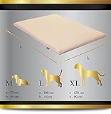 FORTISLINE Hundematte 80x60 cm M Hellbraun – Waschbares Hundebett aus Kunstleder, Wasserabweisendes Hundekissen für Hundebox und Auto, Pflegeleichte Hundematte für kleine und mittelgroße Hunde
