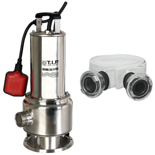 T.I.P. Schmutzwasser Tauchpumpe Edelstahl Extrema 300/10 Pro + 15 m Gewebeschlauch