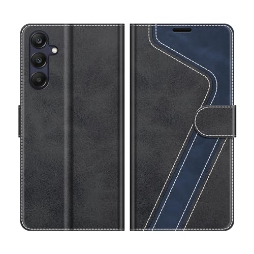 MOBESV Phone Cover For Samsung Galaxy A25 5G, Flip Wallet Case for Samsung Galaxy A25 5G Phone Case, Black/Dark Blue