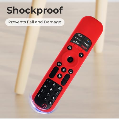 Image of TECHONTO Silicone LG Remote Control Cover- Protective Case with Non-Slip Grip, Shockproof & Dustproof Sleeve- Compatible with MR21GA(2021), MR22GA(2022), MR23GA(2023) [Remote NOT Included]- Red
