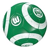 Größe: 5 VfL Wolfsburg Fußball - Logo Historie - Ball Gr. 5 grün-weiß - Plus Lesezeichen Wir lieben Fußball