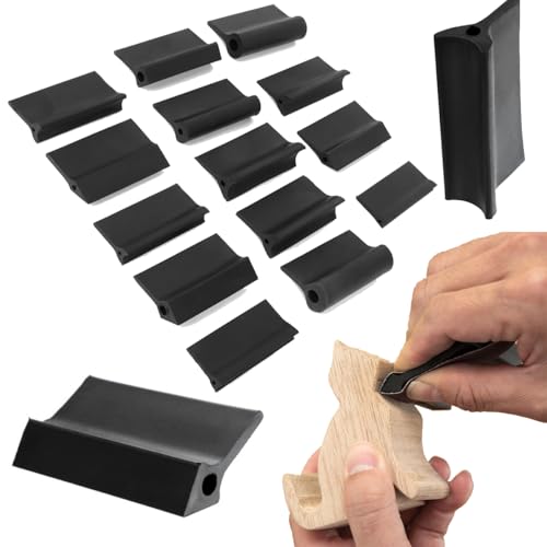 14 PCS Contour Sanding Grips Contoured Profile Sanding Block Set Various Angle Rubber Sander Pads Interchangeable Assorted Convex & Concave Shapes for Woodworking Lathe Auto Body Metal Polishing