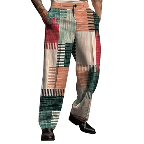 Generico Pantalones de lino para hombre de verano, informales, con estampado 3D, con cinturón de cordón, uso diario militar, para vacaciones, ocio, playa, gran tamaño, lounge, B Army Green, XXL