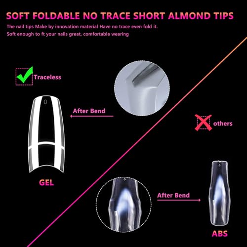 Medium Coffin Nail Tips - 500Pcs 12 Sizes, Medium Coffin Gel x Nail Tips Pre-building & Pre-etched Thicker Strength Acrylic Fake Nails Full Cover Extension Nail Manicure Salon Home DIY