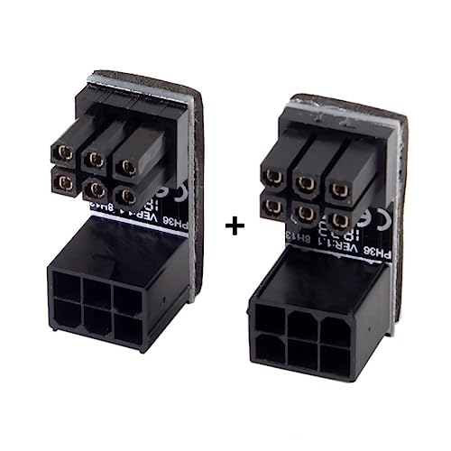 CY Adattatore di alimentazione ATX da 6 pin femmina a maschio pin 180 gradi per scheda grafica desktop - Scheda video - Immagine 4