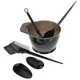 VILLFUL ヘアカラーキット 5点セット ヘアダイツール ヘアカラーボウル ブラシ イヤーキャップ ヘアティントツール 自宅とサロン用 洗浄可能