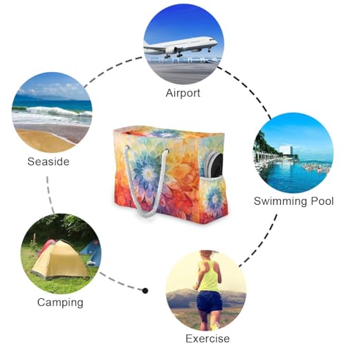 Image of senya Large Beach Bags Totes Swim Canvas Tote Shoulder Bag Water Resistant Bags for Gym Travel Daily