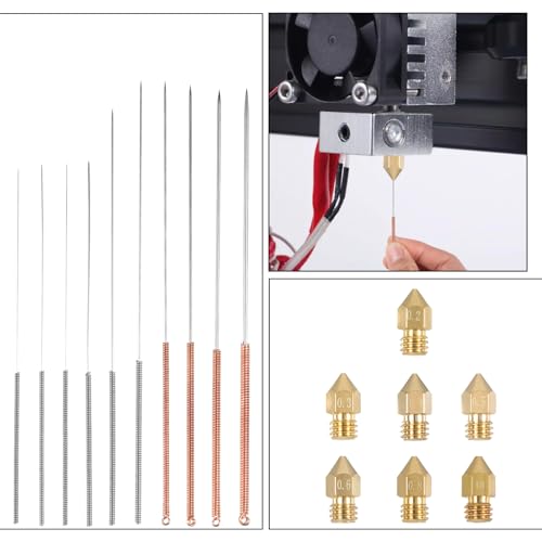 3D Drucker Zubehör, 3D Drucker Düsenreinigungsnadeln 3D-Drucker Düsen Reinigungsset 10 Stück Düsenreinigungsnadel aus Edelstahl 0.15/0.2/0.25/0.3/0.35/0.4/0.5/0.6/0.8/1.0mm, mit Düsen – Bild 6