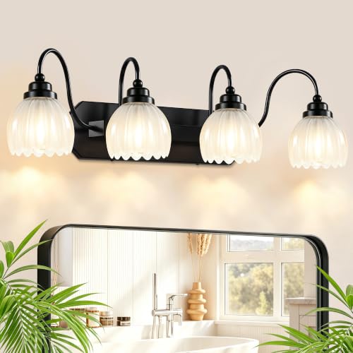 Image of Vintage Bathroom Light Fixtures,4 Light Milk White Crystal
