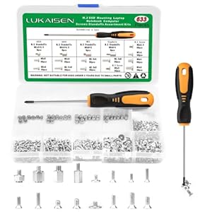 633pcs Laptop Screws, M.2 NVMe SSD Mounting Screw Kit, M2 M2.5 M3 Notebook Computer Screw Set with Screwdriver for Asus Gigabyte MSI Motherboards Compatible with IBM/HP/Dell Lenovo/Samsung/Sony