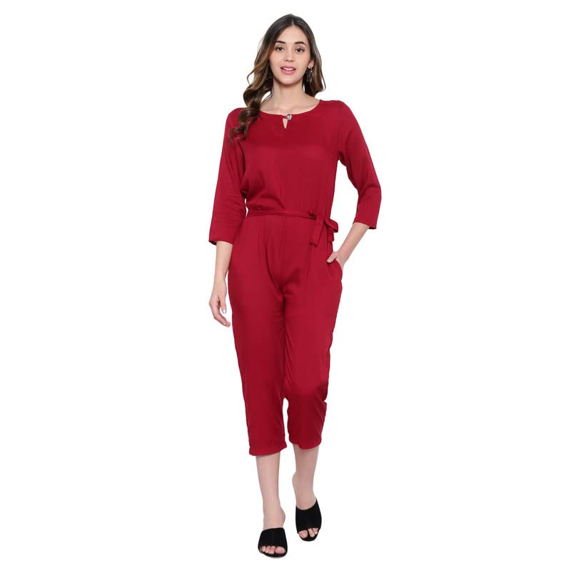 Image of Women's Knee Length Full sleeves jumpsuit (multicolor)