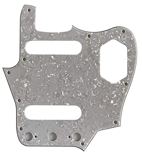For US Classic Player Jaguar Guitar Pickguard Scratch Plate (4 Ply White Pearl)