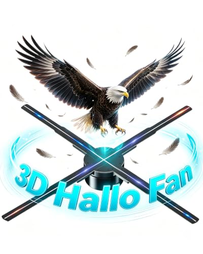 Image of 3D Hologram Fan, 25.6 Inch 2000*1536PX Resolution 768 pcs HD LED Beads, Holographic Video Advertising Projector Support APP /Bluetooth Audio /WiFi (65CM)