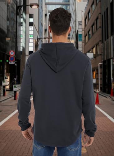 BAYAMO Mens Lightweight Hoodies Pullover Hipster Sweatshirts Long Sleeve Plain Hooded Shirt for Athletic Workout with Pocket3