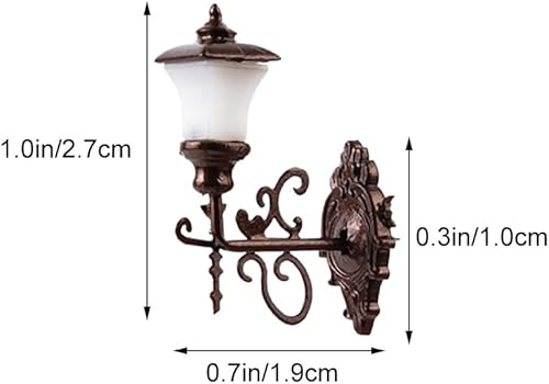 Miniatura 10 de Housoutil Juego de 4 lámparas de pared para casa de muñecas, juego para exteriores, lámparas de patio al aire libre, juguetes para pared exterior,