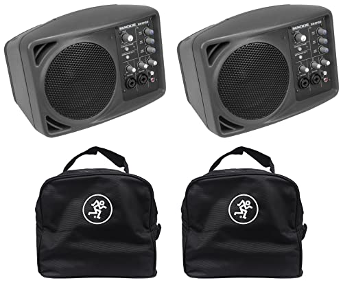 Mackie (2) SRM150 Powered Active PA Monitor Speaker + (2) Travel Bags