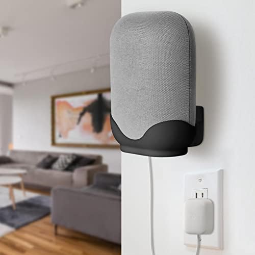 Portable Wall Mount Shelf Holder Stand for Google Nest Audio Bedroom (Black) image 5