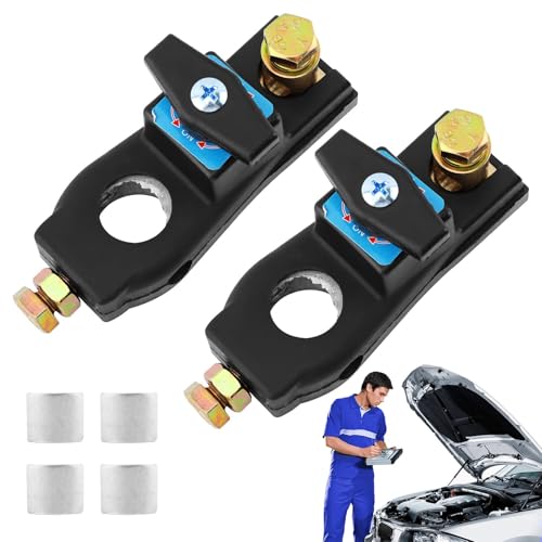2Pack Battery Disconnect Switch, Heavy Duty 12V/24V Battery Shut Off Switch, Power Cut Isolator Kill Switch for Car Truck RV Boat(Size:2pcs)