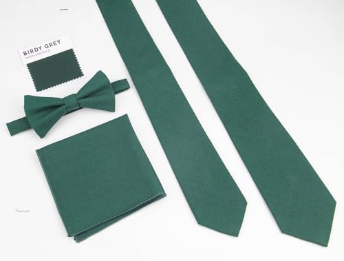 Image of Mens Solid Linen Ties - Slim Pattern Necktie for Men Wedding Groomsmen
