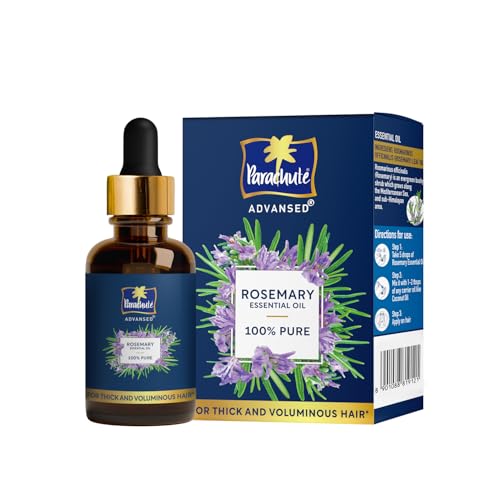 Parachute Advansed Rosemary Essential Oil 30ml| 100% Pure | for Thick & Voluminous Hair | Moisturises dry hair, Reduces hair breakage, Improves hair Resilience, Promotes Healthy-Looking Hair