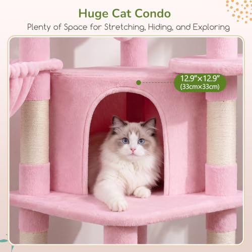 Image of Globlazer Pink Corner Cat Tree Tower with Scratching Post, C51, Pink