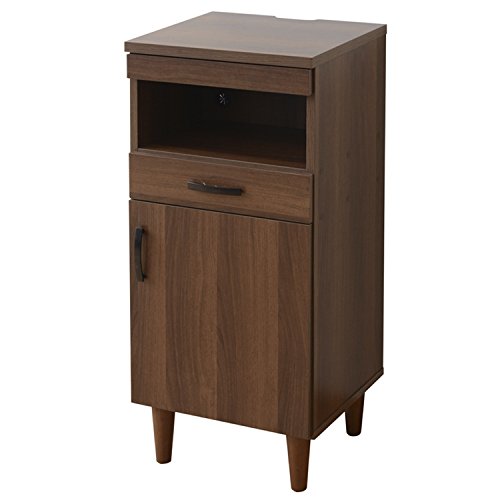 山善(YAMAZEN) ファックス台 ブラウン (幅40) ウォルナット調