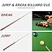 AKLOT Heavy Hitter Jump Break Cue- 25oz 3 Piece Pool Stick 14mm Bakelite Tip for Explosive Breaks and Effortless Jumps