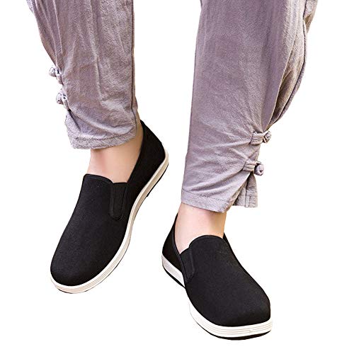Kung Fu Tai Chi Martial Arts Shoes Rubber Sole Unisex Canvas Anti-Slip Fashion Qigong Trainerss Black3