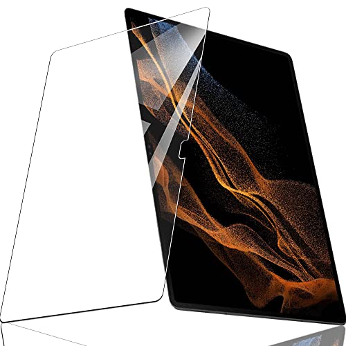 新登場 Galaxy Tab S8 Ultra 用の ガラスフィルム 耐衝撃 反射低減 強化ガラス 撥油性 飛散防止処理 HD高透過率 傷に強い 耐指紋 硬度9H 指紋防止 光沢表面仕様 Tab S8 Ultra 用の