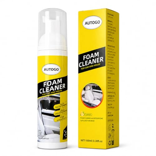 Foam Cleaner Spray for Car Interior, Multi-Purpose Upholstery & Leather Cleaner for Seats, Dashboard, Fabric & Plastic, Deep Cleaning Car Detailing Foam with Fresh Finish, 100ml