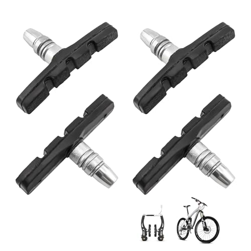 2 Paia Pastiglie Freno V Brake 70mm per Bici da Corsa, Pattini Freno Bici Universali in Gomma Resistente con Dadi e Rondelle MTB Strada, Silenziosi Antiscivolo Facili da Montare per di Bicicletta