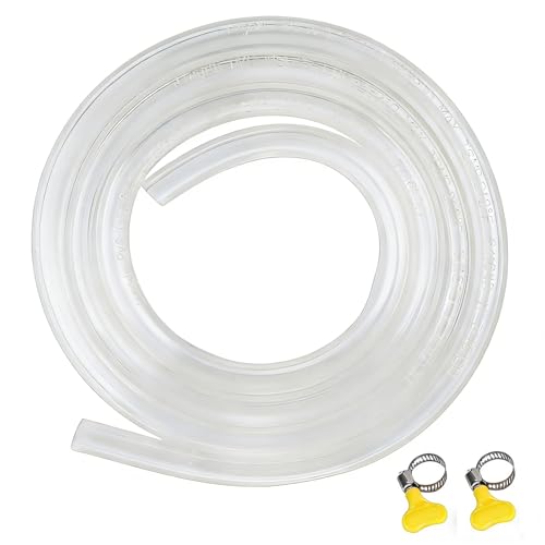 5FT Clear Beer Tubing Food-Grade PVC Hose with 2 Wing Clamps for Kegerator