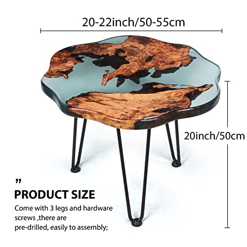 Gedsiold Small Round Coffee Table, Epoxy Resin Table Hand Made Craft Coffee Table For Living Room -20 Inch Tall #TOP1