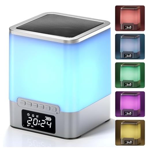 ANALOI Alto-falante Bluetooth com luz noturna, despertador com lâmpada de cabeceira com sensor de toque, lâmpada de cabeceira regulável com mudança de , melhores ideias de para meninas/meninos adolescentes de 10, 11, 12, 13, 14 anos, adolescentes/meninos