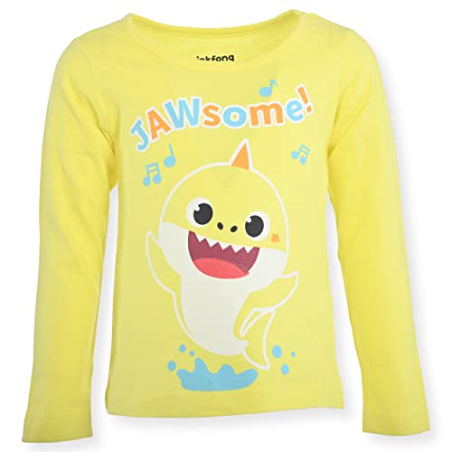 Nickelodeon Girl's 3-Pack Baby Shark Long Sleeve Graphic Tee Shirt #TOP2