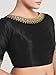 Madhu Fashion Women's Polyester Solid Pattern Embroidered Readymade Saree Blouse (Black; 36)