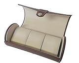  Sahir Rohrhalterung für 3 Uhren Box für Uhren Box Etui aus Kunstleder (braun)