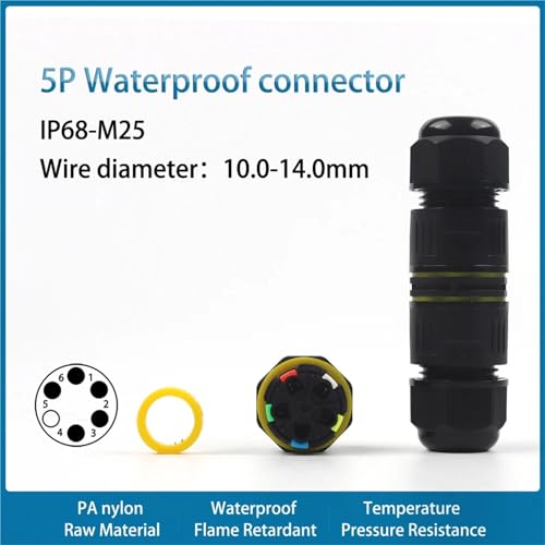 Conector de cable rápido M25 IP68 bloque de terminales para cable exterior 5P 2