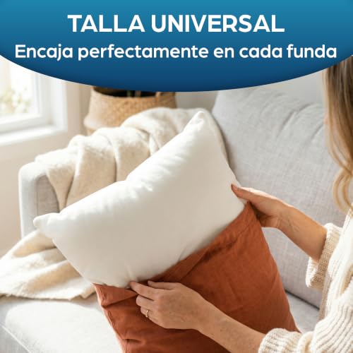 Miniatura 5 de Flowen Relleno Cojín 30x50 Cm Fibra Siliconada Hipoalergénica Oeko-Tex Mullido, Antialérgico E Indeformable Costuras Reforzadas, Lavable A Máquina Cojines Decorativos Para Sofá Pack 2