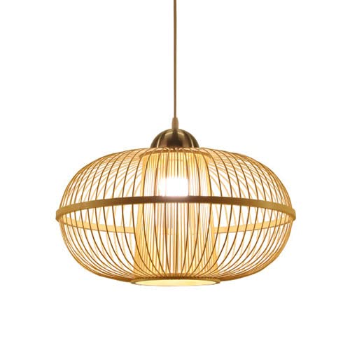GBARAN Bamboo Lantern Pendant Lamp, Retro Japanese Style E27 Chandelier, Flush Mount Ceiling Hanging Lighting Fixtures, Restaurant Bar Villa Decoration Droplight