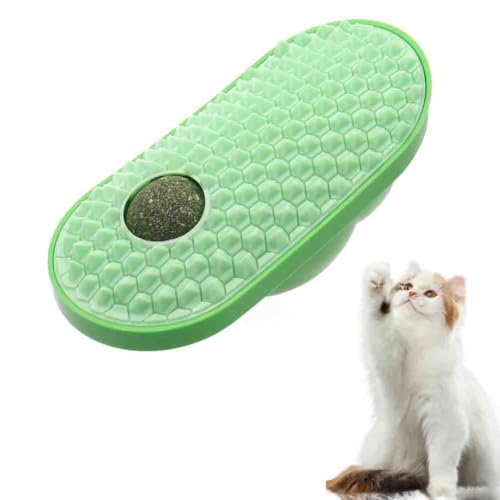 2 Pack Cat Corner Self Groomer with Catnip, Cute Avocado Shape Softer Wall Grooming Massage Combs with Catnip Ball, Kitten Face Scratchers Massage Tool for Long & Short Fur Cats