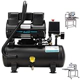Oil-Free Air Compressor 6.3 Gallon & 2 Gallon | 1.0HP/1.2HP, 115-116PSI, Ultra Quiet 60-65dB | Auto Repair, Tire Inflation, Spray Painting, Woodworking Tools (Black/Silver) (2 Gallon 1.0HP)