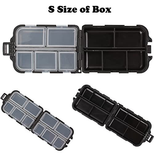 OKVGO 3pcs Fishing Tackle Box of Fishing Accessories Storage Organizer Box for Sea and Carp Coarse Fishing Lures Hooks Swivels Baits Beads Tube Sleeves Clips Size S Black - Image 2