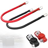 Cocros 4 Gauge Battery Cable 1ft Soldered Battery Pure Copper Flex 4 Gauge AMG Wire with 5/16 Inch Lugs on Both Ends for Cars, Trucks, RV, Solar Powered Vehicles