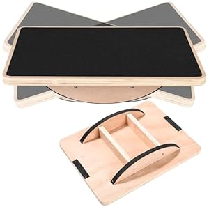 Balance Board Wobble Board Balance Boards for Adults Anti-Slip Wooden Balance Board for Physical Therapy & Core Strength, Ideal Balance Board for Standing Desk with Ankle Support