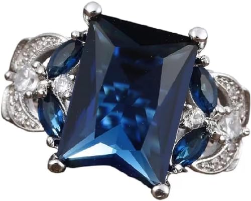 925 Sterling Silver Ladies Sapphire Rings Gorgeous Rings Angel Wings Wedding Rings Charming Fashion Marquise Rings Moonstone Diamond Jewelry Casual Accessories Engagement Rings Size 6-10 586 (8)