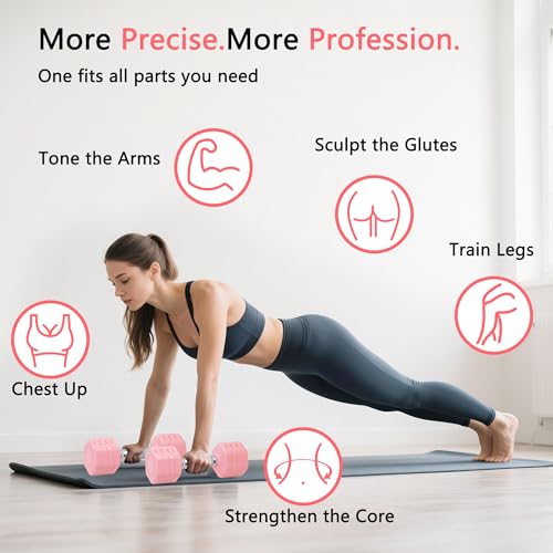 Image of Adjustable Dumbbell Set of 2 Total 20 Lbs 4-in-1 Each 4lb 6lb 8lb 10lb 1s-Adjust Dual-Stable Free Weights for Women Men Home Gym Outdoor Workouts