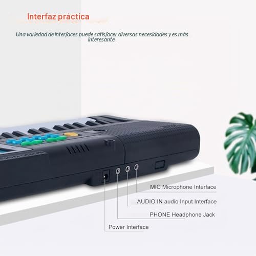 61 Teclas Teclado Piano Teclado Electrónico Portátil Instrumento Musical para Principiantes Niños Negro 50 * 14.7 * 4cm