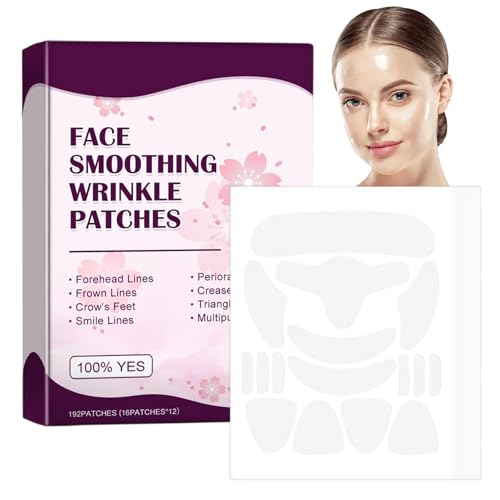 【192 Piezas】Parches Antiarrugas, Material De Silicona, Adecuado Para La Frente, Las Comisuras De Los Ojos Y Las Mejillas, Reduce Suavemente Las Arrugas, Levanta Y Reafirma